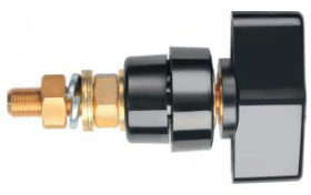 Pole terminal, 4 mm, yellow/green, 1000 V, 100 A, solder connection/cable lug, POL 102 L / GNGE