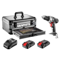 Wiertarko wkrętarka Energy+ w walizce aluminiowe 2x18V 2Ah 10mm + 109 akcesoriów 58G000-PS14