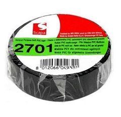 Taśma 2701 do ogólnego zastosowania, samogasnąca czarna 19mm x 25m