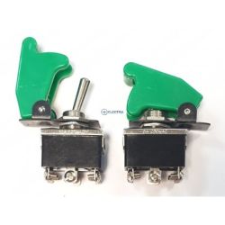 przełącznik dźwigniowy "lotniczy", DPDT, ON-ON zielony