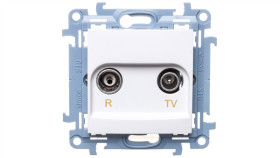 Simon 10 Gniazdo Antenowe R-Tv Końcowe Separowane Białe Ip20 Cak.01/11