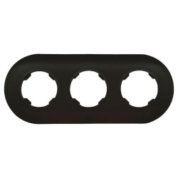 Ramka potrójna, plastikowa, owalna, czarna, Soul/Oval