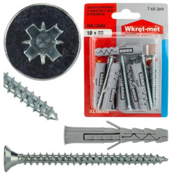 Kołek rozporowy z wkrętem z łbem stożkowym krzyżowym 10x60 /7szt./