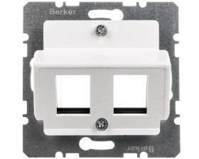 Berker Modul Płytka centralna do gniazda modularnego Krone śnieżnobiała 146409