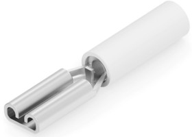 Insulated flat plug sleeve, 2.79 x 0.51 mm, 0.26 to 0.96 mm², AWG 22 to 18, brass, tin-plated, transparent, 61060-1