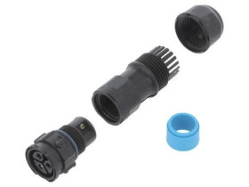Złącze okrągłe X-Lok, wtyk, motaż na przewód, PIN: 3 żeńskie ze stykami IP68 CC-03BMFB-QL8LPP