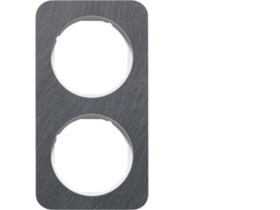 BERKER R.1 Ramka 2 podwójna łupek/biały 10122389 HAGER