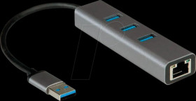 12021112 network card, USB 3.2 Gen 1, Gigabit Ethernet, 1x RJ45, 3x USB