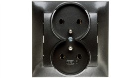 Impresja Gniazdo Podwójne Z/U Antracyt Gp-2Yz/50