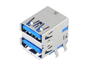 Złącze USB A Przewlekany Żeński 3.0 2-portowe