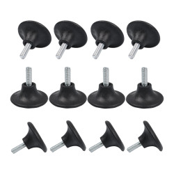Zestaw 12x Nóżki Meblowe M8 50x25mm Stopka Regulowana Czarna Noga z Podkładką