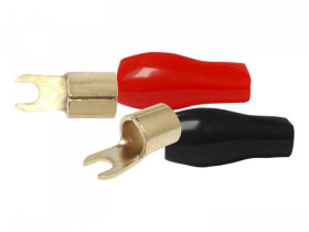 1x Konektor widełki 5mm na kabel 22mm2 4GA KW57 czarny lub czerwony...