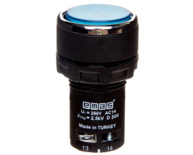 Przycisk sterowniczy monoblok, kryty, niestabilny, 1NO, niebieski T0-MB100DM