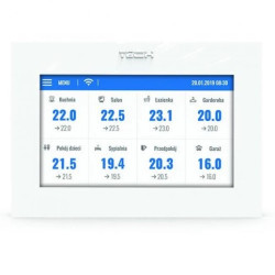 TECH ST-16S WiFi - Regulator pokojowy WiFi do sterowania siłownikami elektrycznymi 16 stref kolor biały