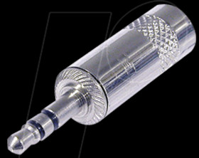 NYS231 Jack plug, 3-pin, 3.5 mm, soldered, silver
