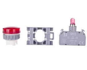 Lampka sygnalizacyjna 22mm czerwona 230V AC SP22-LC-230-LEDAC