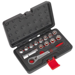 Sealey AK6926 Socket Set 14pc Go-Through Low Profile WallDrive&#xAE; Metric