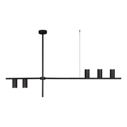 Lampa wisząca ROCCO, niebanalna nowoczesna konstrukcja nad blat, czarna gwint GU10 K-4755 Kaja Lighting