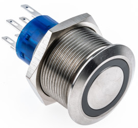 Nasadka przełącznika Chwilowy DPDT średnica wycięcia 22.2mm, montaż panelowy RS PRO