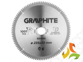 Tarcza do pilarki widiowa do aluminium 235 x 30 mm 100 zębów 55H695 GRAPHITE