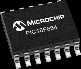 PIC microcontroller, 8 bit, 20 MHz, SOIC-14, PIC16F684-I/SL