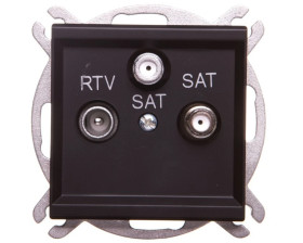 SONATA Gniazdo antenowe RTV-SAT-SAT czarny metalik GPA-R2S/m/33