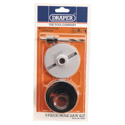 Draper 18053 32m - 63mm 7 Piece Holesaw Kit Carbon Steel for Wood and Plastics