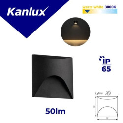 Oprawa przyschodowa LED kwadratowa EXIN LED L B-WW 2.5W 220-240 AC 50lm kl.I IP65 ciepła 3000K czarny 39127