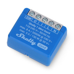 Shelly 1 Mini Gen4 - przekaźnik 240V/8A WiFi/Bluetooth/ZigBee/Matter - aplikacja Android/iOS