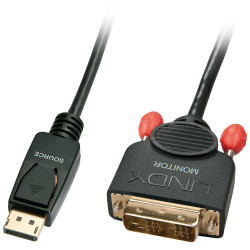 LINDY 41489 DisplayPort Adapter 1x DP plug 1x DVI-D plug 0.5m USB Adaptors