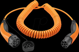 5555936025 Type 2 cable, spiral, 11 kW, 20 A, 3 -phase, 5 m, orange