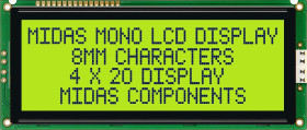 Wyświetlacz alfanumeryczny LCD, , Alfanumeryczny, Midas
