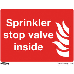 Worksafe SS23P10 Safety Sign Sprinkler Stop Valve - Rigid Plastic - PK10