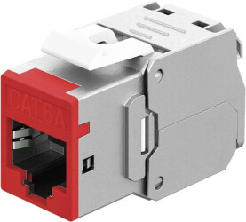 Keystone-modul RJ45 CAT 6A, STP, Slim, czerwony 77948