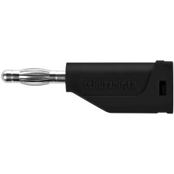 Sch&#xFC;tzinger DI FK 15 L Ni/SW Spring-loaded Plug 4mm Black 1pc