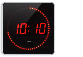 Zegar Czarny Ścienny Cyfrowe Nie Nie, Dim. 28 x 28 x 4cm Orium