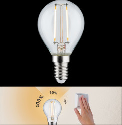 28573 LED filament light E14, 2.7 W, 250 lm, 2700 K, dimmable