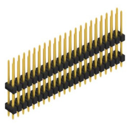 Pin header, 44 pole, pitch 2.54 mm, straight, black, SL1412244G