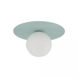 Kinkiet ścienny z miętową rozetą i szklanym mlecznym kloszem PIXI MINT 10229 TK Lighting