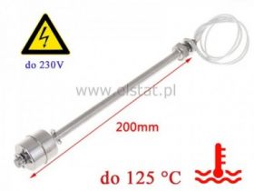 Sonda poziomu cieczy; + 125 °C; 230V; L= 200mm