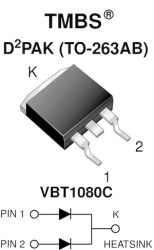VBT1080C-M3 Dual Trench MOS Barrier Schottky Rectifier Ultra Low VF = 0.49 V at IF = 3 A