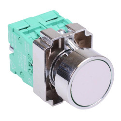 Techna PtecMetPNWhite White Flush Push Button Switch Metal 10A 2NO