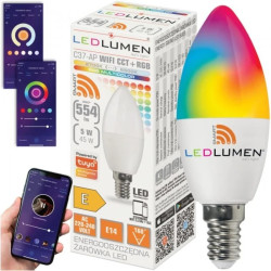 Żarówka LED C37-AP E14 5W LED WiFi CCT+RGB
