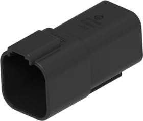 Socket, 6 pole, straight, 3 rows, black, DT04-6P-CE02