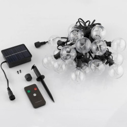 Girlanda Solarna Ogrodowa 20x LED Ozdobne Żarówki G50 10.6m 3000K RGB + Pilot EREMI LUMILED