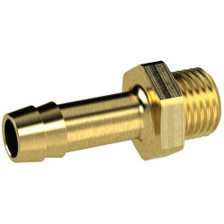 Screw-in hose nozzle, L 42 mm, 25 bar, brass, for hose, 117301
