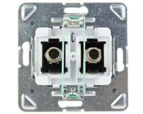 IMPRESJA Gniazdo antenowe podwójne typu F srebrne GPA-2YF/m/18