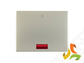 BERKER K.5 Klawisz pojedynczy z czerwoną soczewką i nadrukiem "0" stal szlachetna nierdzewna 14177104 HAGER