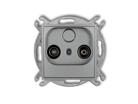 MINI Gniazdo antenowe RTV przelotowe 9dB srebrny metalik 7MG9P KARLIK