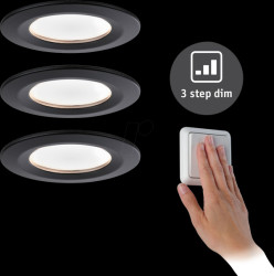 94474 Recessed light Nova Coin, 3x 6,5 W, 460 lm, 2700 K, matt black